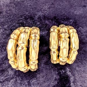 Vintage Ciner Earrings - Rare - Bamboo
